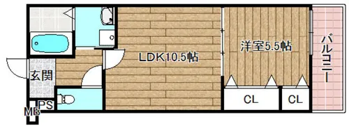 フジパレス上牧駅前【2階】の間取り