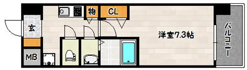 W-STYLE神戸Ⅱ【11階】の間取り