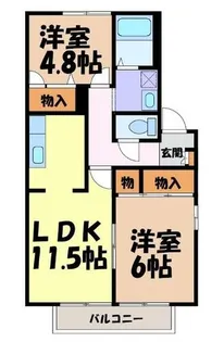 グランデール南山A棟【2階】の間取り