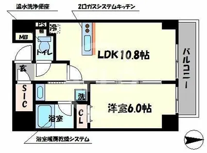 ジェイラピスナンバ【5階】の間取り