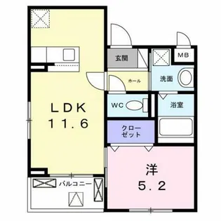 ソレイユ八条春日【3階】の間取り