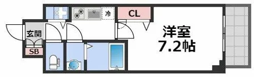 プランドール北浜【4階】の間取り