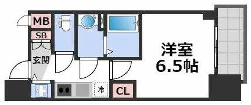 プレサンス松屋町駅前【9階】の間取り