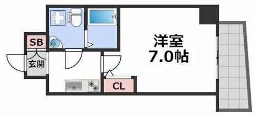 セレニテ上町台【9階】の間取り