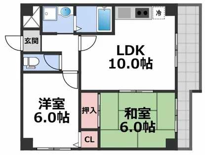 第三西原ハイツ【5階】の間取り