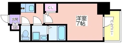 S-RESIDENCEドーム前千代崎【8階】の間取り