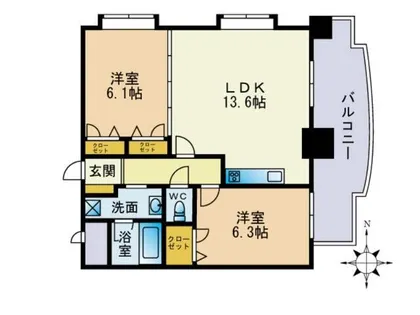 福岡県福岡市東区筥松2丁目【マンション】の間取り