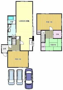大阪府羽曳野市高鷲4丁目【一戸建】の間取り