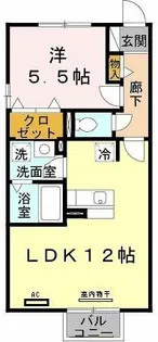 ラ・フォーレ名倉【2階】の間取り