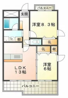 パレセゾン【6階】の間取り