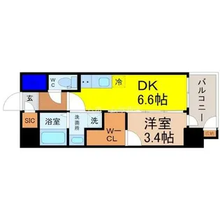 エステムコート名古屋新栄Ⅳネスト【6階】の間取り