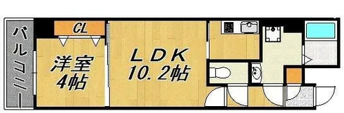 福岡県福岡市中央区薬院2丁目【マンション】の間取り