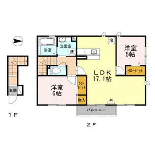 コンフォート瓜破【2階】の間取り