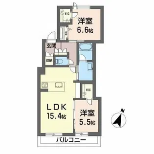シャーメゾンステージ山吹【2階】の間取り