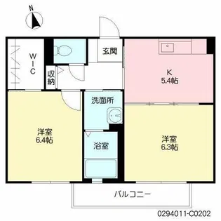 クラージュ C棟【2階】の間取り