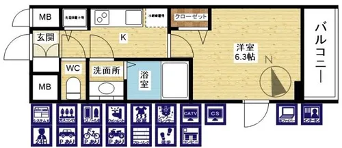 プレサンス新大阪ザ・シティ【1階】の間取り