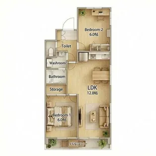 ロイヤルコーポ東雲【5階】の間取り