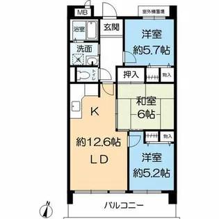 リバーサイドパーク【3階】の間取り
