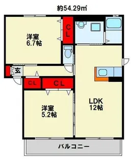 シャーメゾン・ヴァン B棟【202号室】の間取り