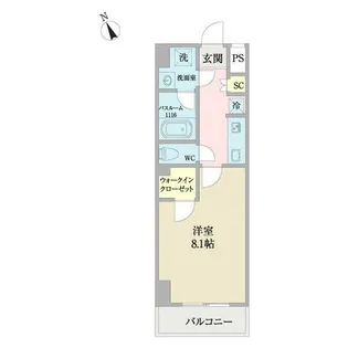 コントレイルりんくう常滑【0305号室】の間取り