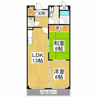 パレス中もず【4階】の間取り