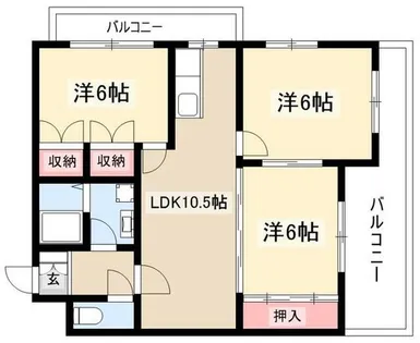 メイフェア塩付【5階】の間取り