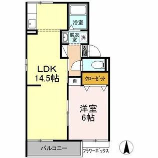 フラワーヒルズ【2階】の間取り