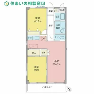 愛知県碧南市中山町2丁目【アパート】の間取り