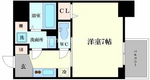 S-RESIDENCE難波大国町Deux【13階】の間取り