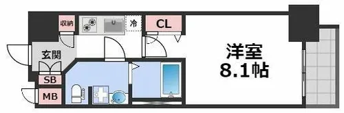 ルーエ天満橋【2階】の間取り