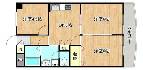 大阪府大阪市生野区巽南2丁目【マンション】の間取り