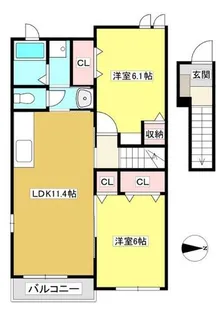 カーサ フェリーチェ【2階】の間取り