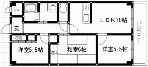天神山マンションⅠ号館【403号室】の間取り