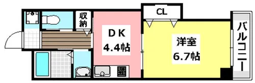 マンションクォーレ【6階】の間取り