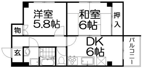 ビュースターOSHIMA【1階】の間取り