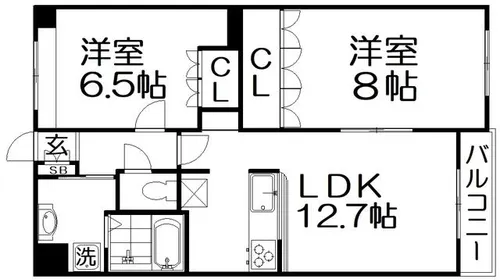 ヒルジアスII【303号室】の間取り
