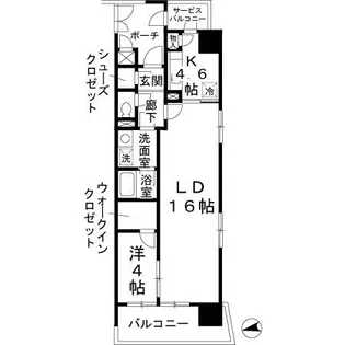 ロイヤルパークスなんば【0401号室】の間取り