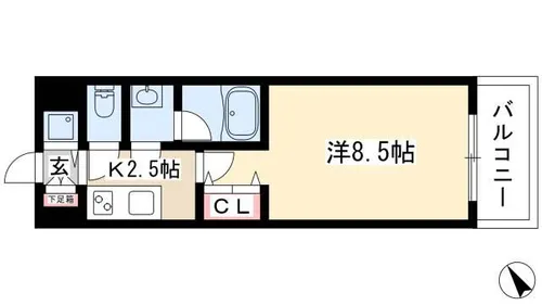 ルクレ新栄レジデンス【13階】の間取り