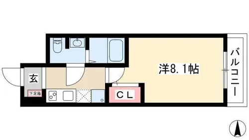 ヴェッセル幅下【4階】の間取り