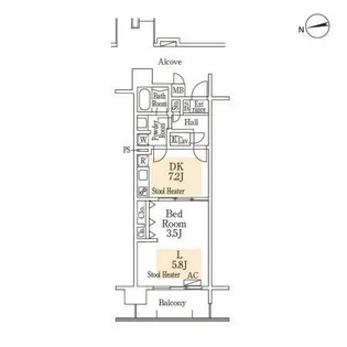 ロイヤルパークスなんば【0805号室】の間取り