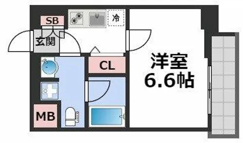 ジアコスモ大阪城南【8階】の間取り