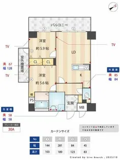 レクサスガーデン箱崎タワーズ WEST【8階】の間取り