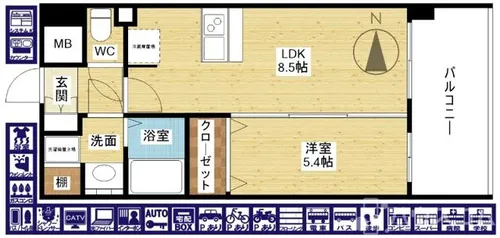 プレサンス新大阪ザ・シティ【13階】の間取り