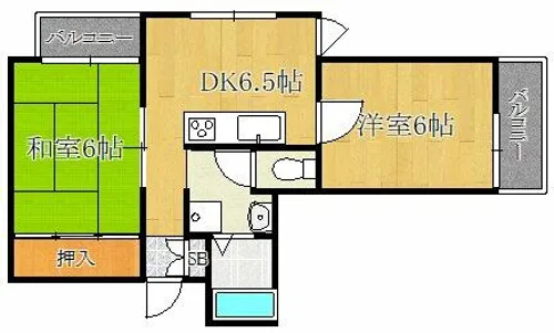 メゾンド勝山【502号室】の間取り