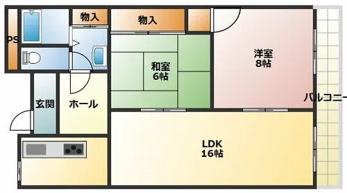プレゼンス西浜【1階】の間取り