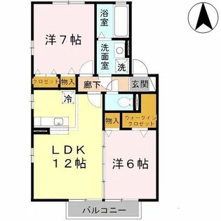 リビングタウン加美北 E棟【2階】の間取り