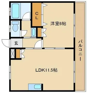 1LDKの間取り画像