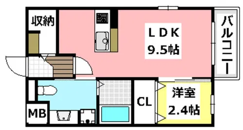 マーヴェラスコート【2階】の間取り