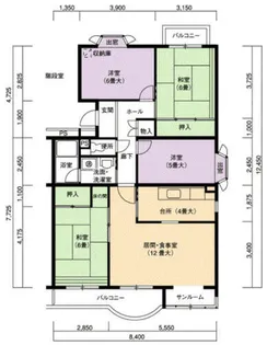 神宮東パークハイツ【12-606号室】の間取り