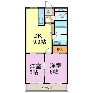 サンタプレイスヒルズA【202号室】の間取り